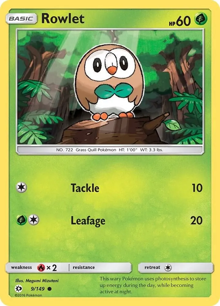 Rowlet — SM Base Set — Pokémon