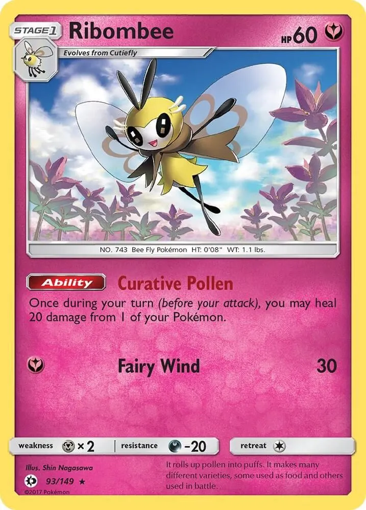 Ribombee — SM Base Set — Pokemon
