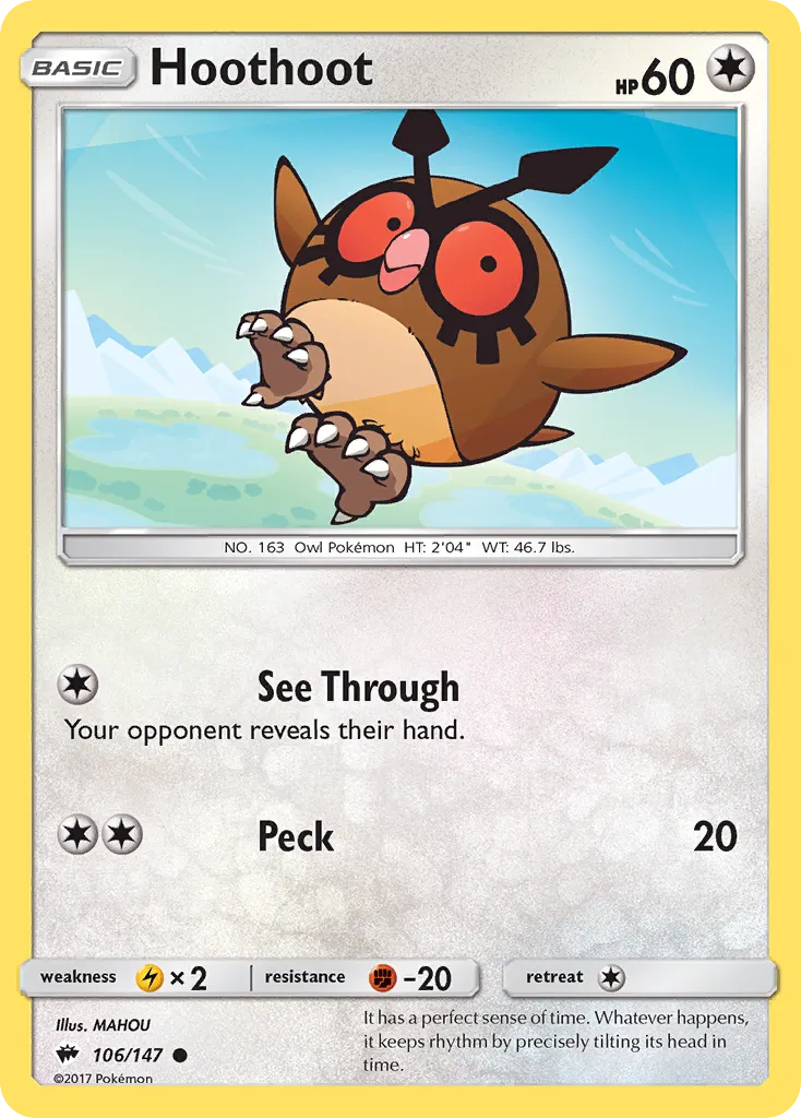 Hoothoot — SM - Burning Shadows — Pokemon