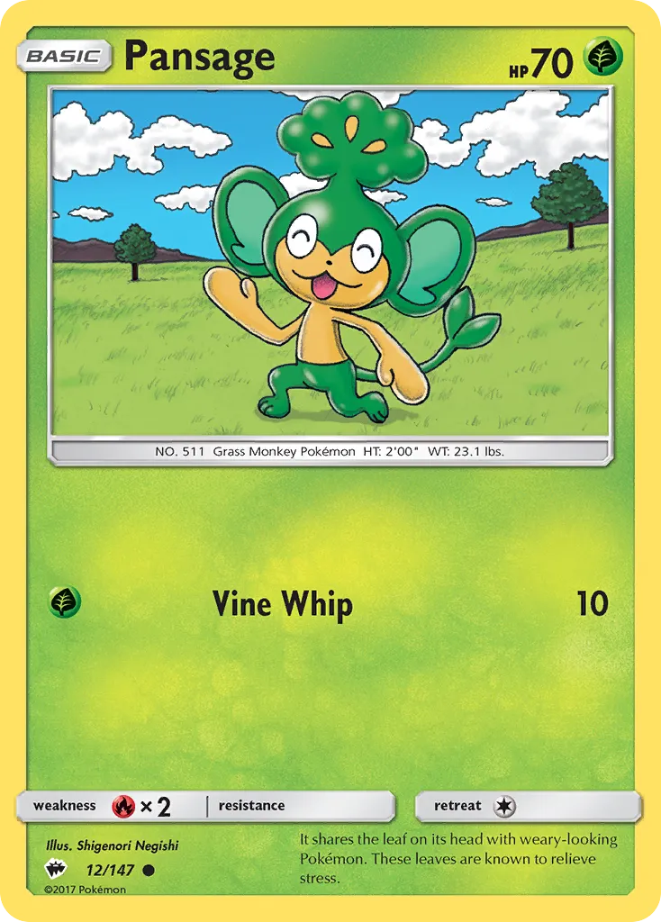 Pansage — SM - Burning Shadows — Pokemon