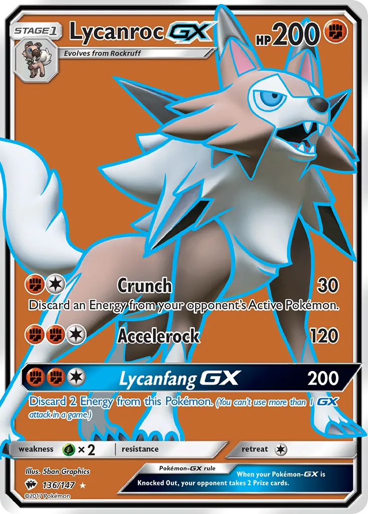 Lycanroc GX — SM - Burning Shadows — Pokémon