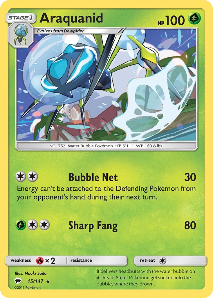 Araquanid — SM - Burning Shadows — Pokemon