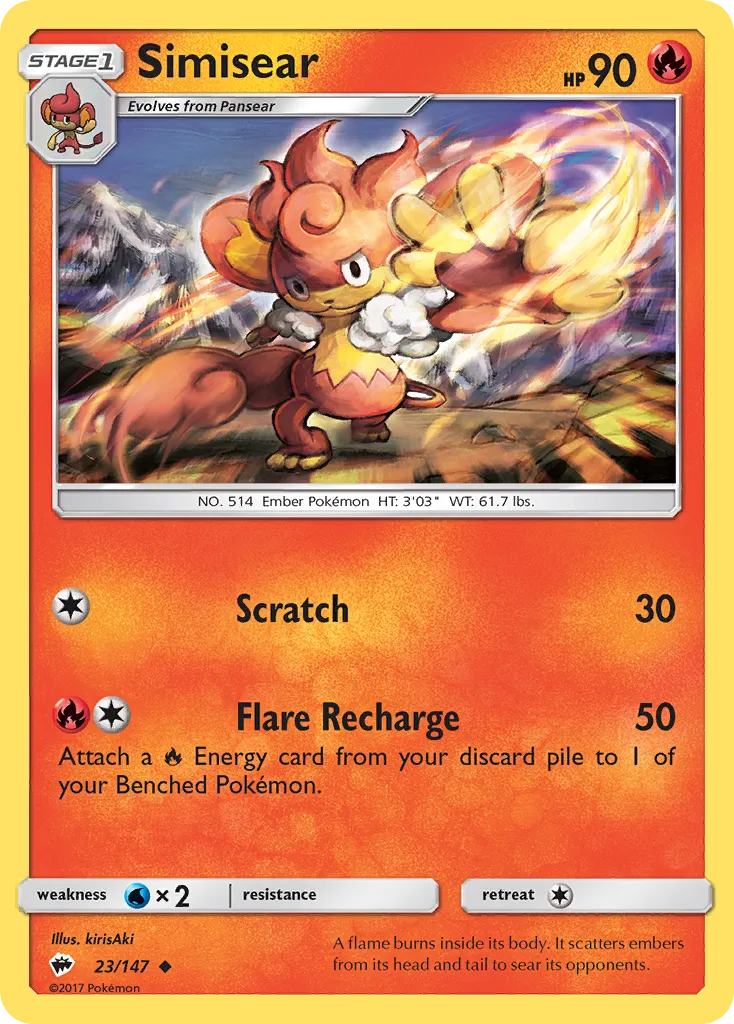 Simisear — SM - Burning Shadows — Pokémon