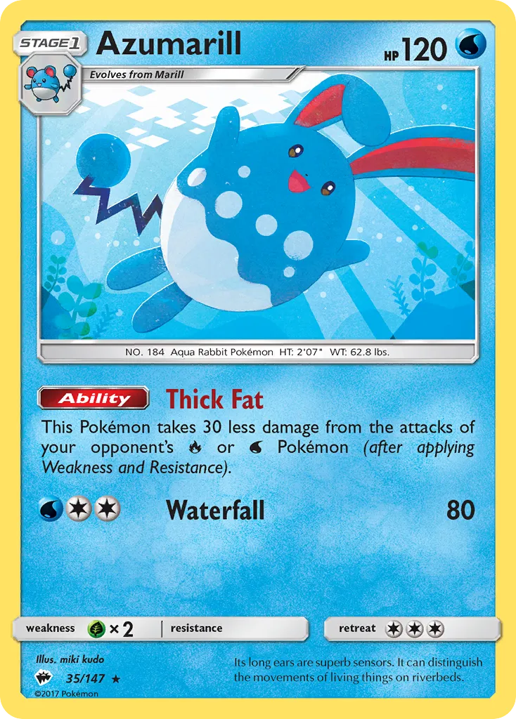 Azumarill — SM - Burning Shadows — Pokemon
