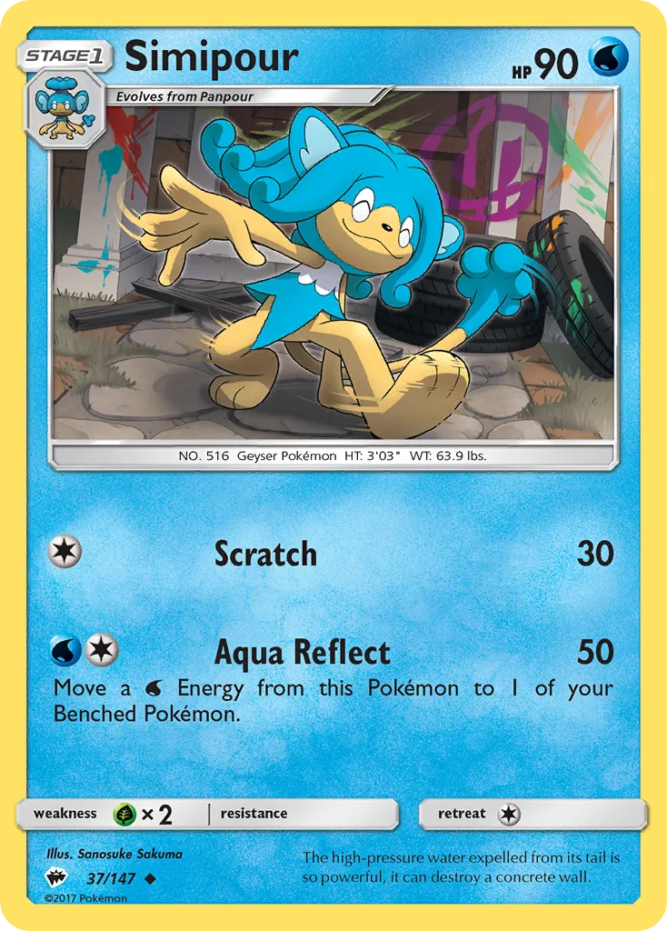 Simipour — SM - Burning Shadows — Pokémon