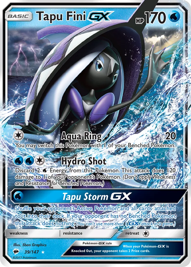 Tapu Fini GX — SM - Burning Shadows — Pokémon