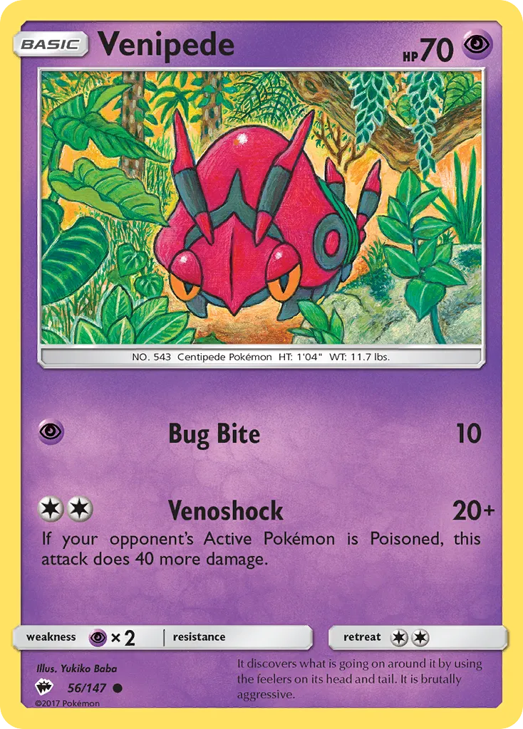 Venipede — SM - Burning Shadows — Pokémon