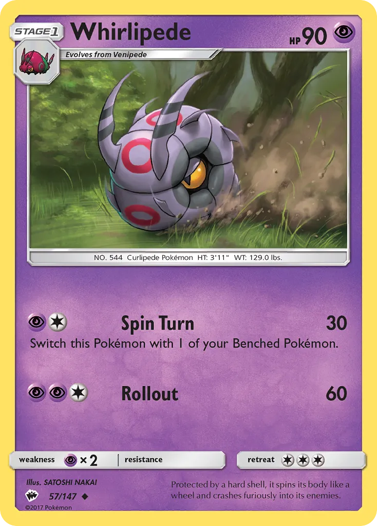 Whirlipede — SM - Burning Shadows — Pokémon