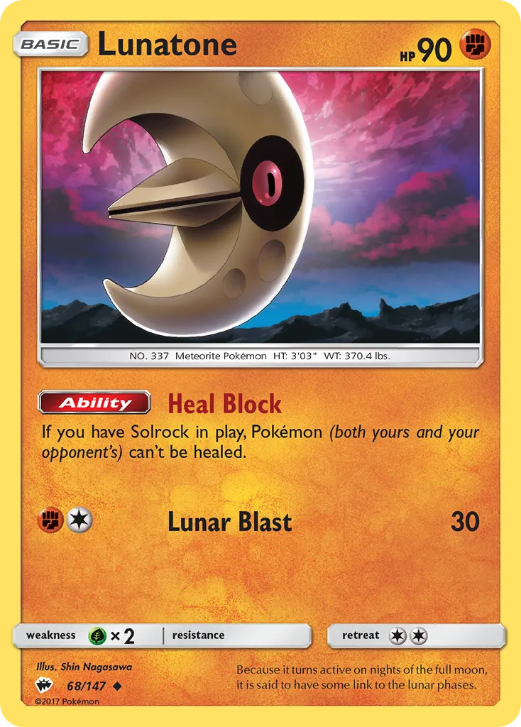 Lunatone — SM - Burning Shadows — Pokemon