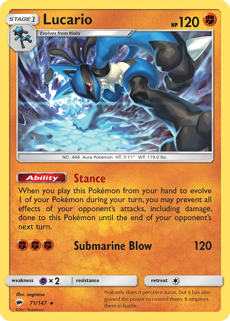 Lucario — SM - Burning Shadows — Pokemon