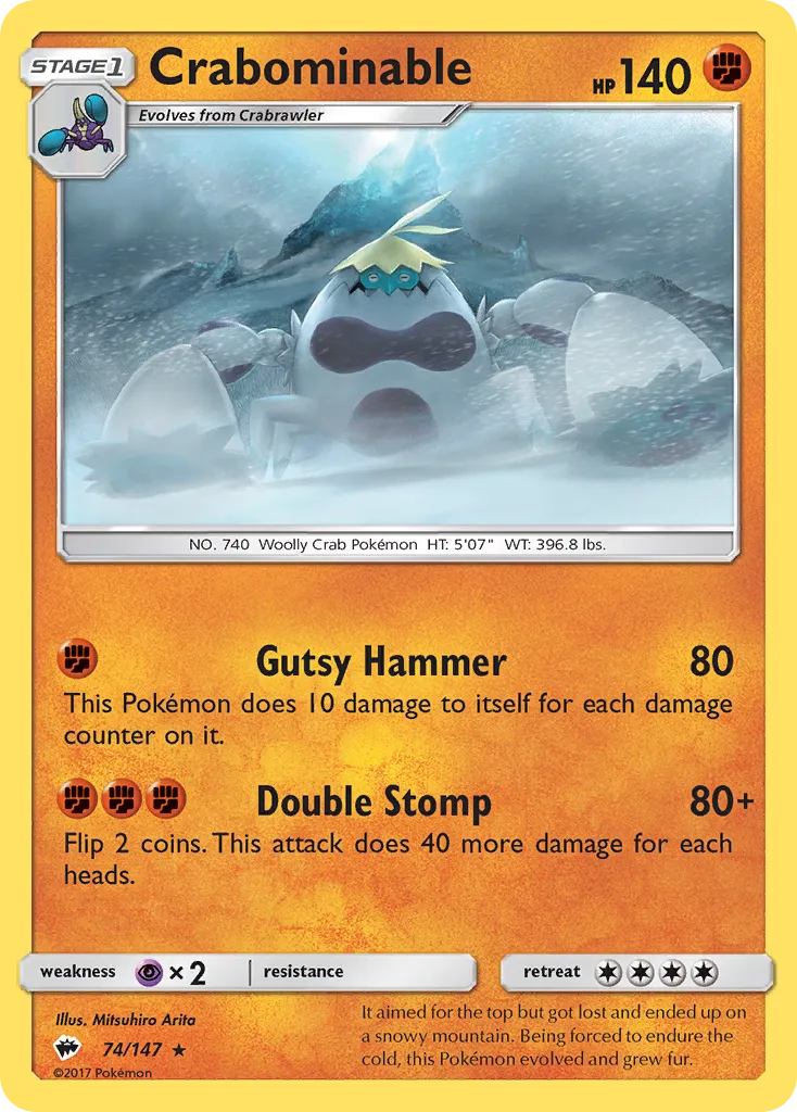 Crabominable — SM - Burning Shadows — Pokemon