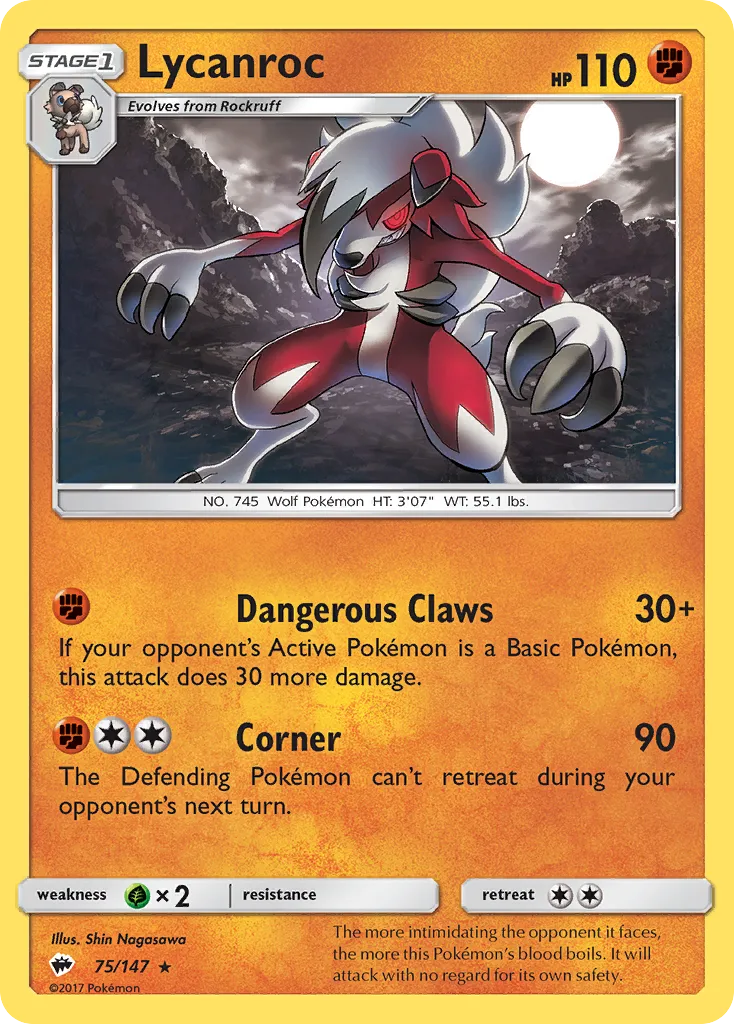 Lycanroc — SM - Burning Shadows — Pokemon