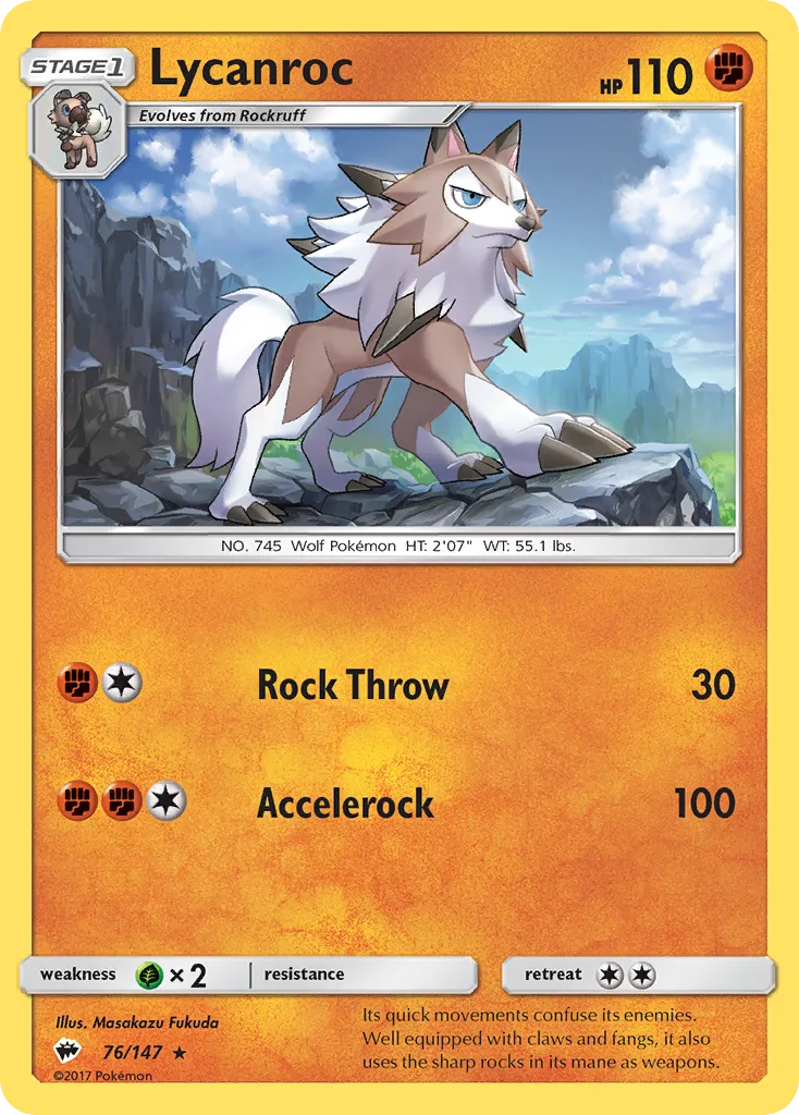Lycanroc — SM - Burning Shadows — Pokemon