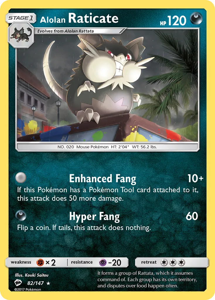 Alolan Raticate — SM - Burning Shadows — Pokémon