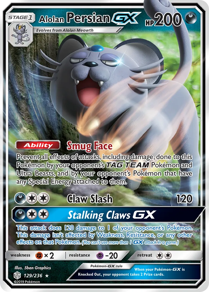Alolan Persian GX — SM - Cosmic Eclipse — Pokémon
