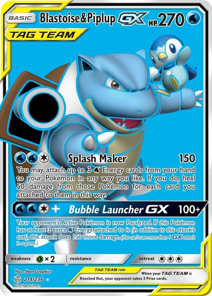 Blastoise & Piplup GX — SM - Cosmic Eclipse — Pokémon