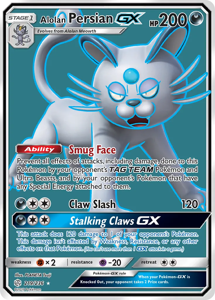 Alolan Persian GX — SM - Cosmic Eclipse — Pokémon