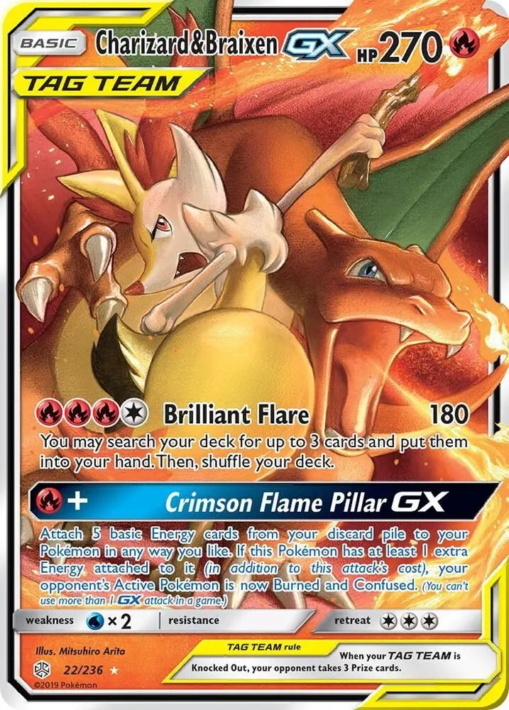 Charizard & Braixen GX — SM - Cosmic Eclipse — Pokémon