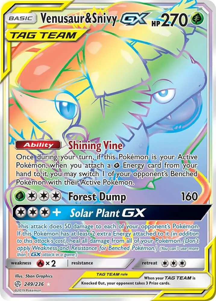 Venusaur & Snivy GX — SM - Cosmic Eclipse — Pokémon