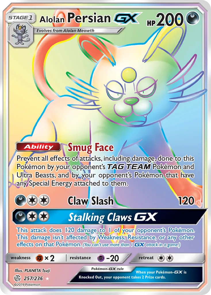 Alolan Persian GX — SM - Cosmic Eclipse — Pokémon