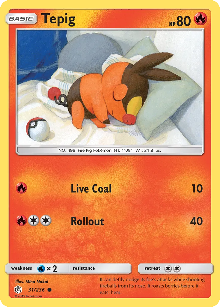 Tepig from SM - Cosmic Eclipse - Pokemon