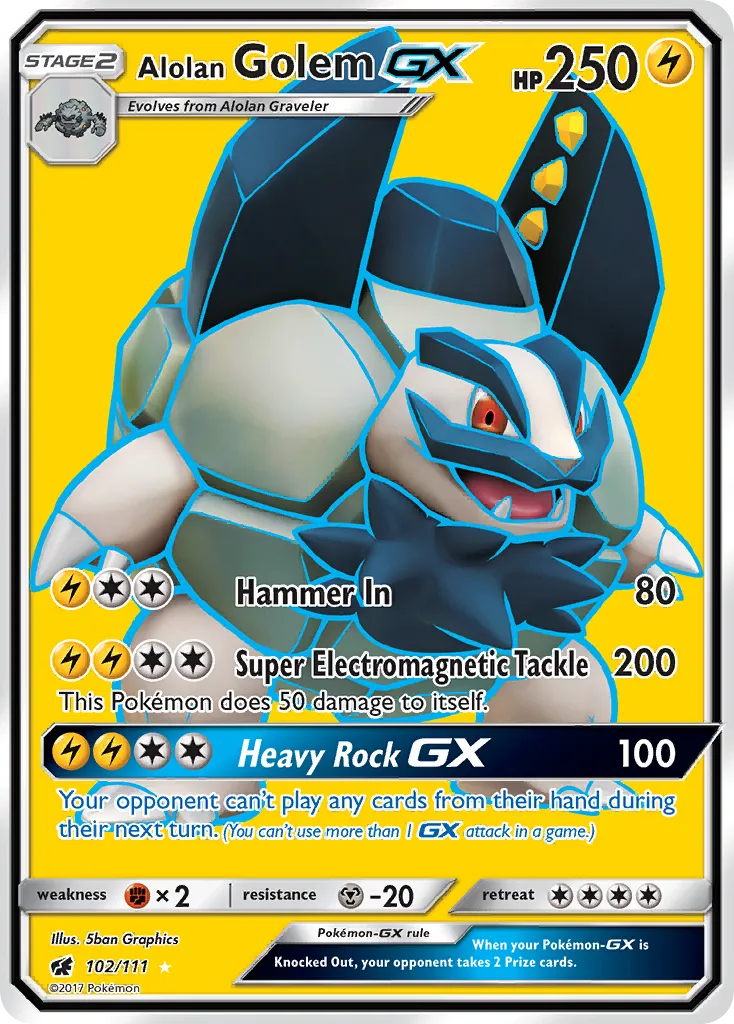 Alolan Golem GX — SM - Crimson Invasion — Pokémon