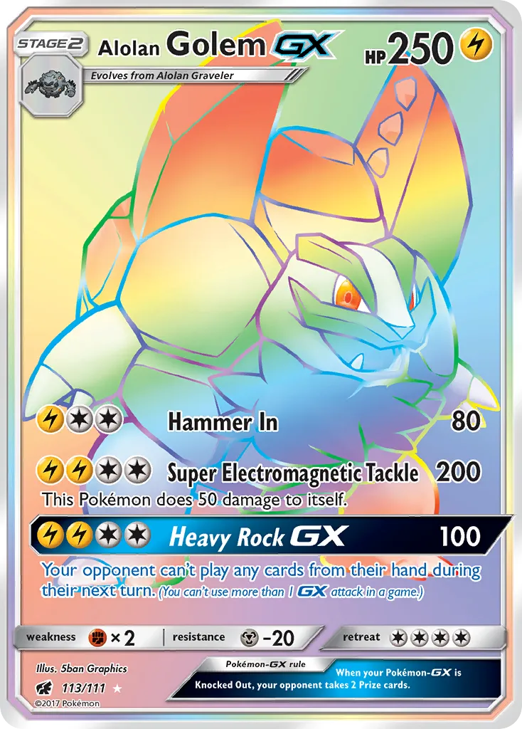 Alolan Golem GX — SM - Crimson Invasion — Pokemon