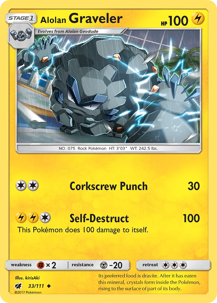 Alolan Graveler — SM - Crimson Invasion — Pokemon