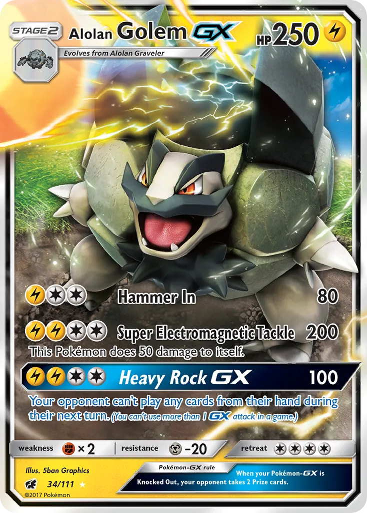 Alolan Golem GX — SM - Crimson Invasion — Pokémon