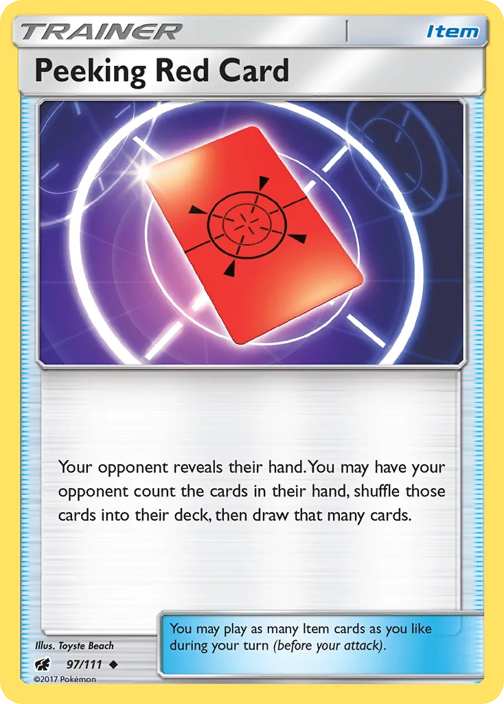 Peeking Red Card — SM - Crimson Invasion — Pokémon