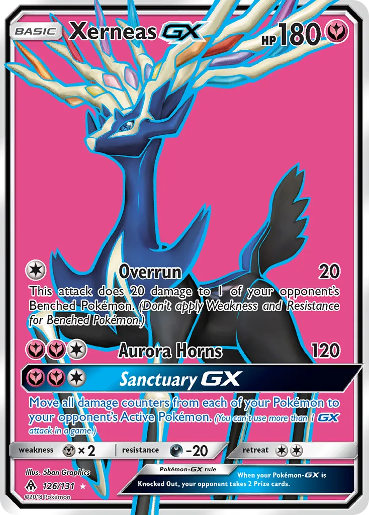 Xerneas GX from SM - Forbidden Light - Pokemon