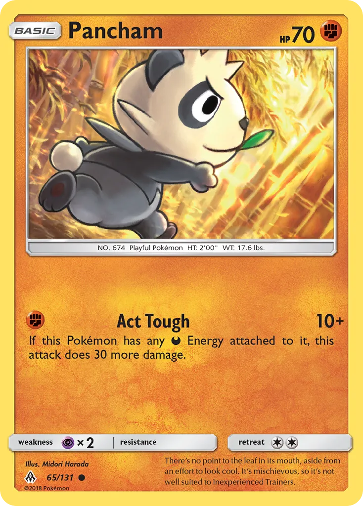 Pancham from SM - Forbidden Light - Pokemon