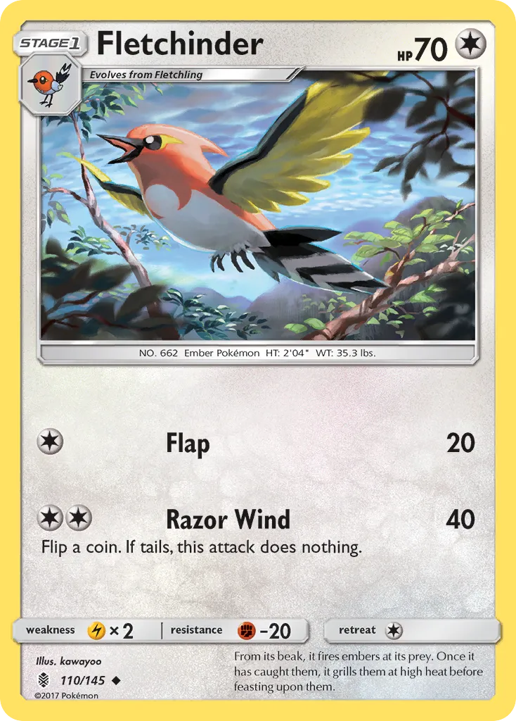 Fletchinder — SM - Guardians Rising — Pokémon