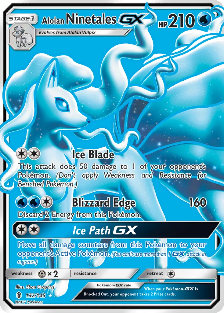 Alolan Ninetales GX — SM - Guardians Rising — Pokemon