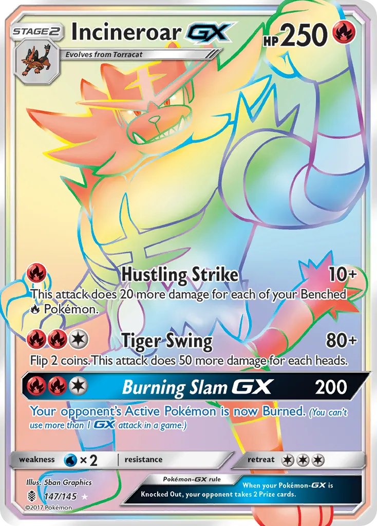 Incineroar GX — SM - Guardians Rising — Pokémon