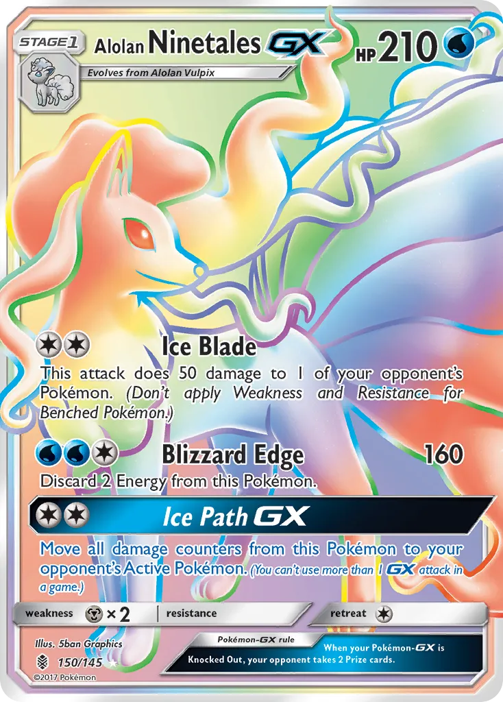 Alolan Ninetales GX — SM - Guardians Rising — Pokémon