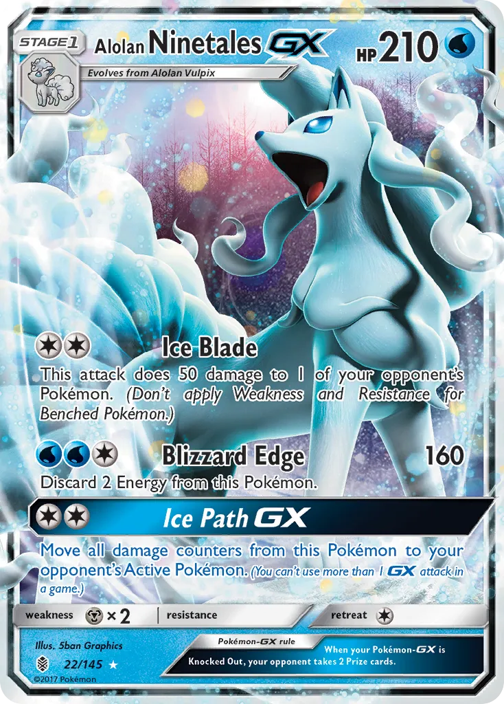Alolan Ninetales GX — SM - Guardians Rising — Pokémon