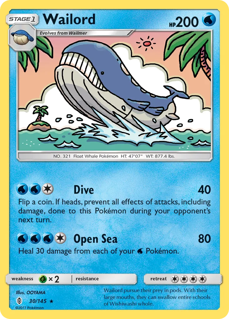 Wailord — SM - Guardians Rising — Pokemon