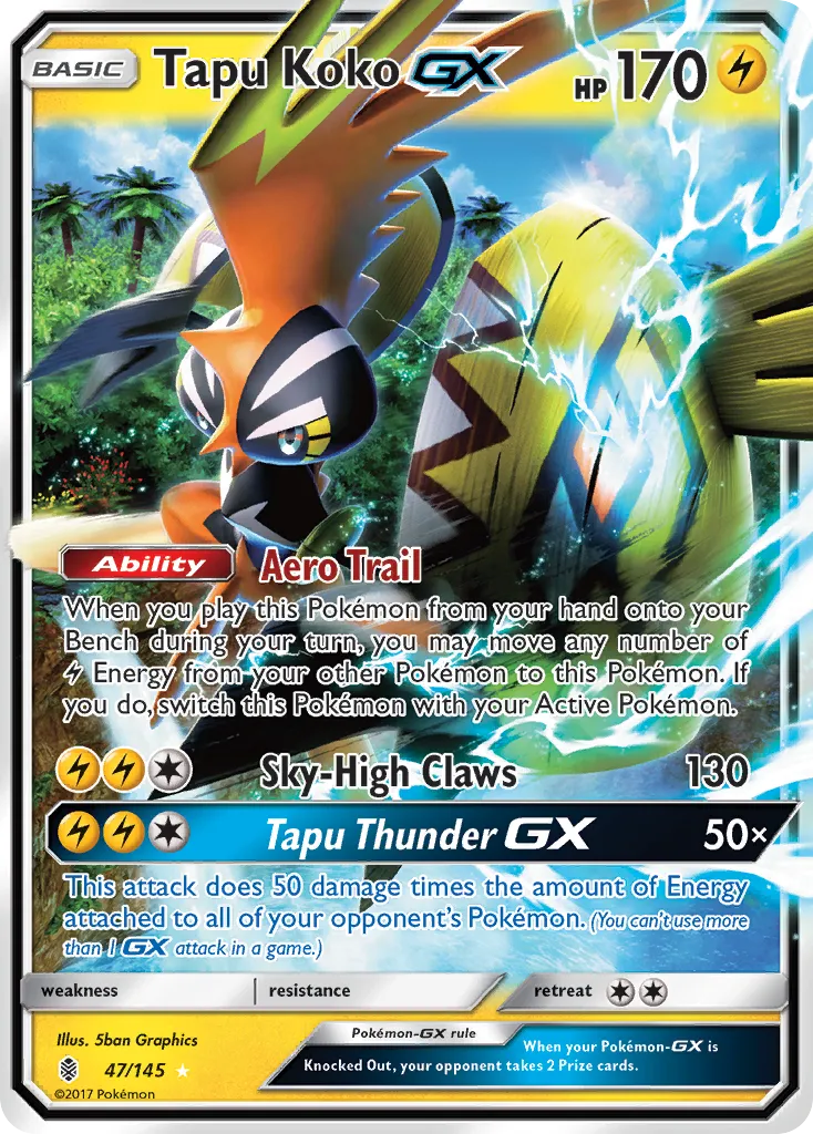 Tapu Koko GX — SM - Guardians Rising — Pokemon