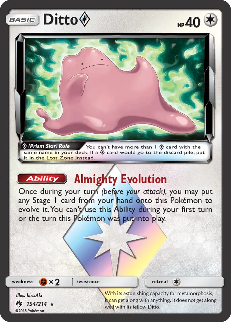 Ditto Prism Star — SM - Lost Thunder — Pokemon