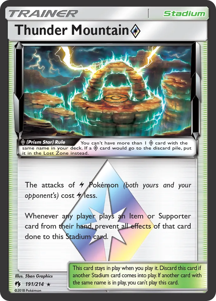 Thunder Mountain Prism Star — SM - Lost Thunder — Pokemon