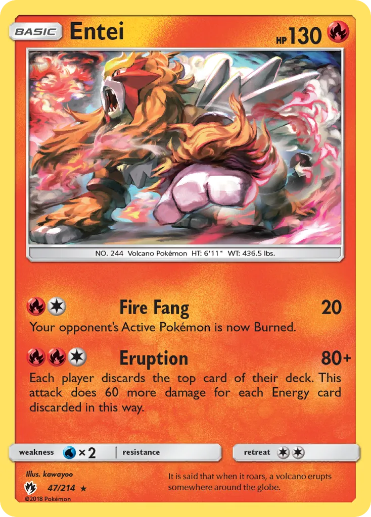 Entei — SM - Lost Thunder — Pokemon