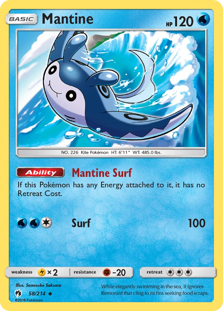 Mantine — SM - Lost Thunder — Pokemon