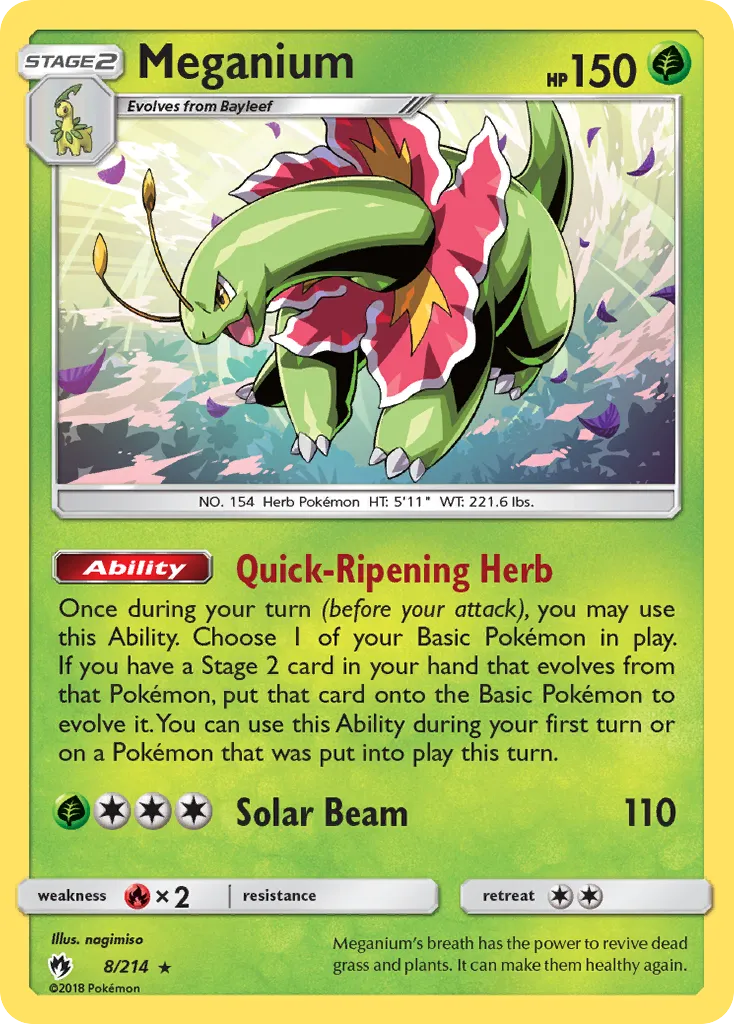 Meganium — SM - Lost Thunder — Pokemon