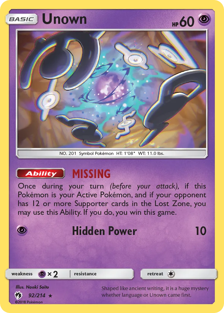 Unown — SM - Lost Thunder — Pokemon