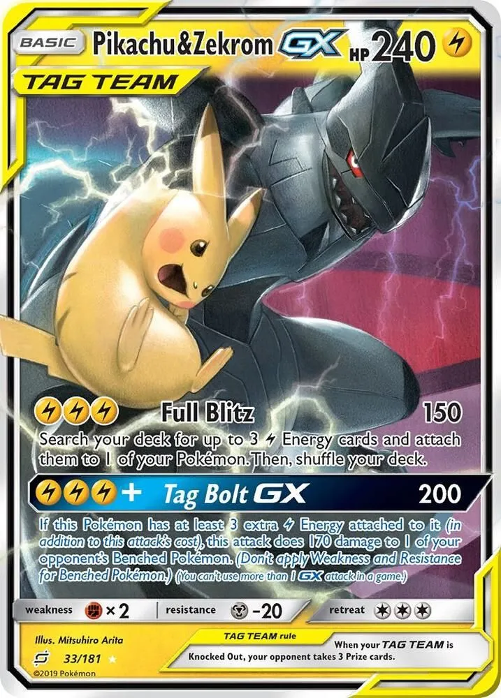 Pikachu & Zekrom GX — SM - Team Up — Pokémon