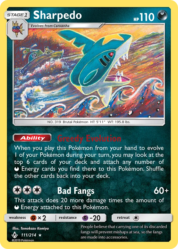 Sharpedo from SM - Unbroken Bonds - Pokemon