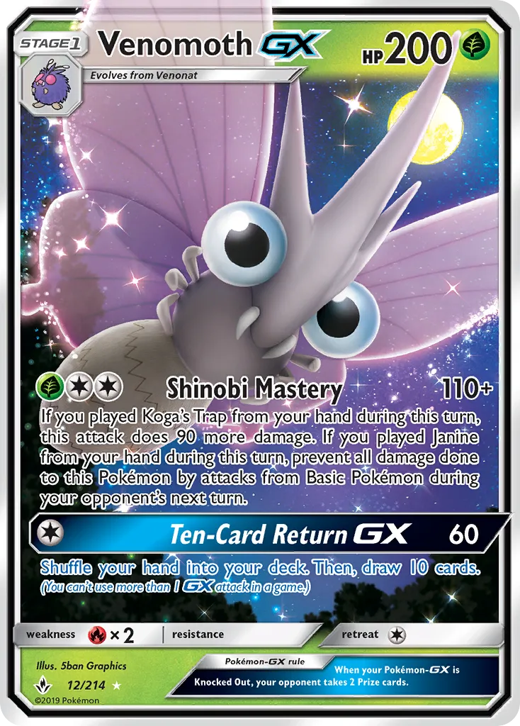 Venomoth GX — SM - Unbroken Bonds — Pokémon