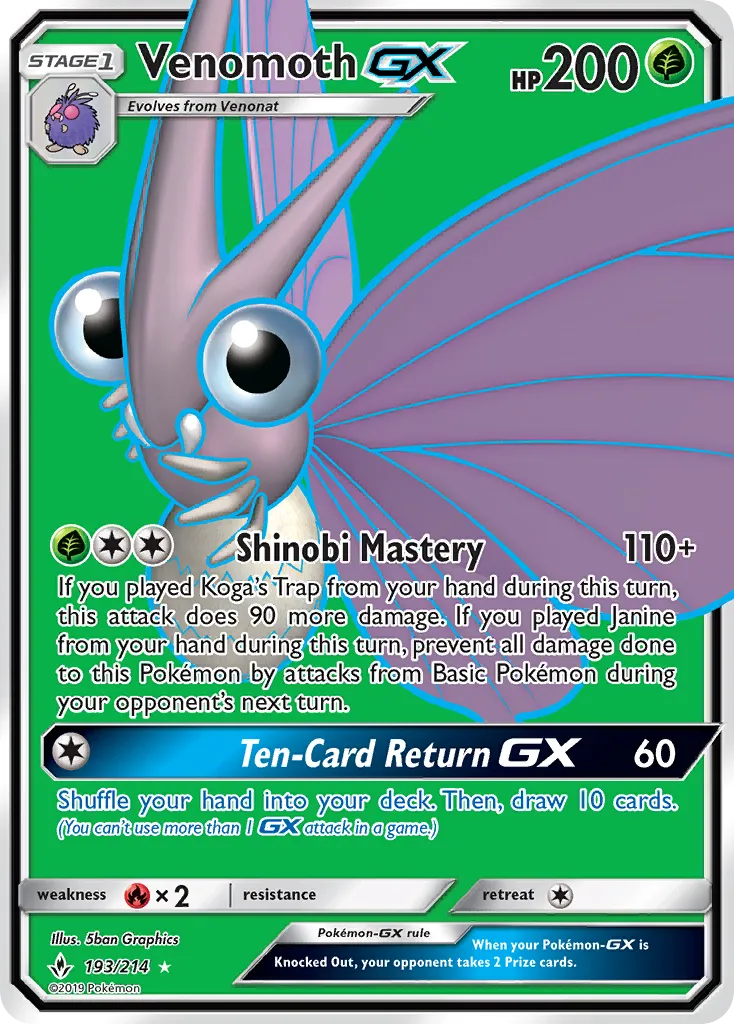 Venomoth GX — SM - Unbroken Bonds — Pokemon