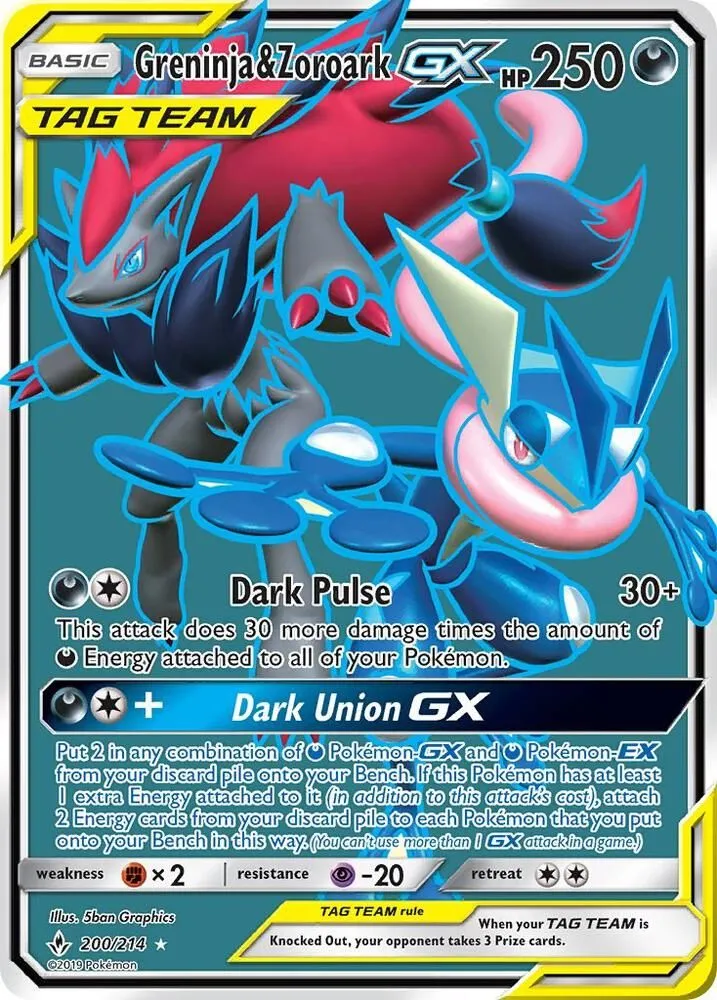 Greninja & Zoroark GX — SM - Unbroken Bonds — Pokemon